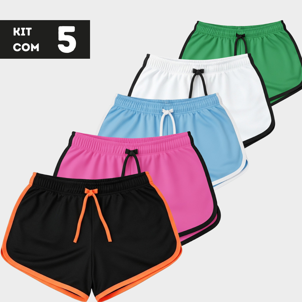 Kit 5 Shorts Femininos de Algodão Soltinhos | Conforto e Estilo para o Dia a Dia! em Oferta na Shopee
