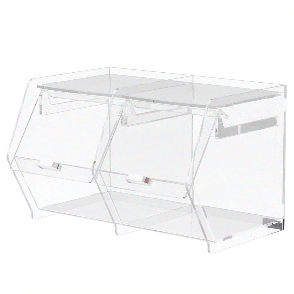 Baleiro Idealle Em Acrilico Cristal 2 Nichos Horizontal