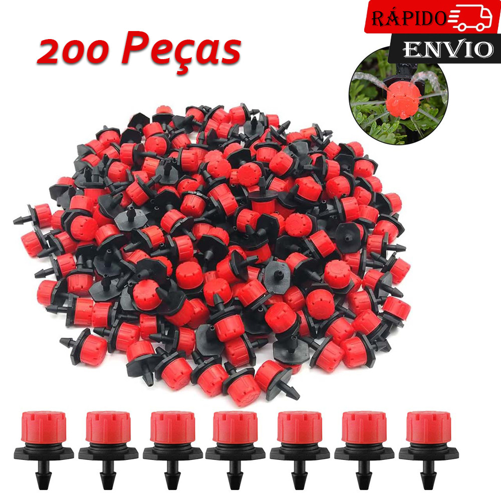 200pçs bocal de irrigação de jardim gotejador ajustável emissor micro gotejamento varanda estufa irrigação