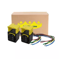 Par Plug Chicote Conector Reparo Lanterna Traseira 7 Vias Para Caminhão MB Axor Actros
