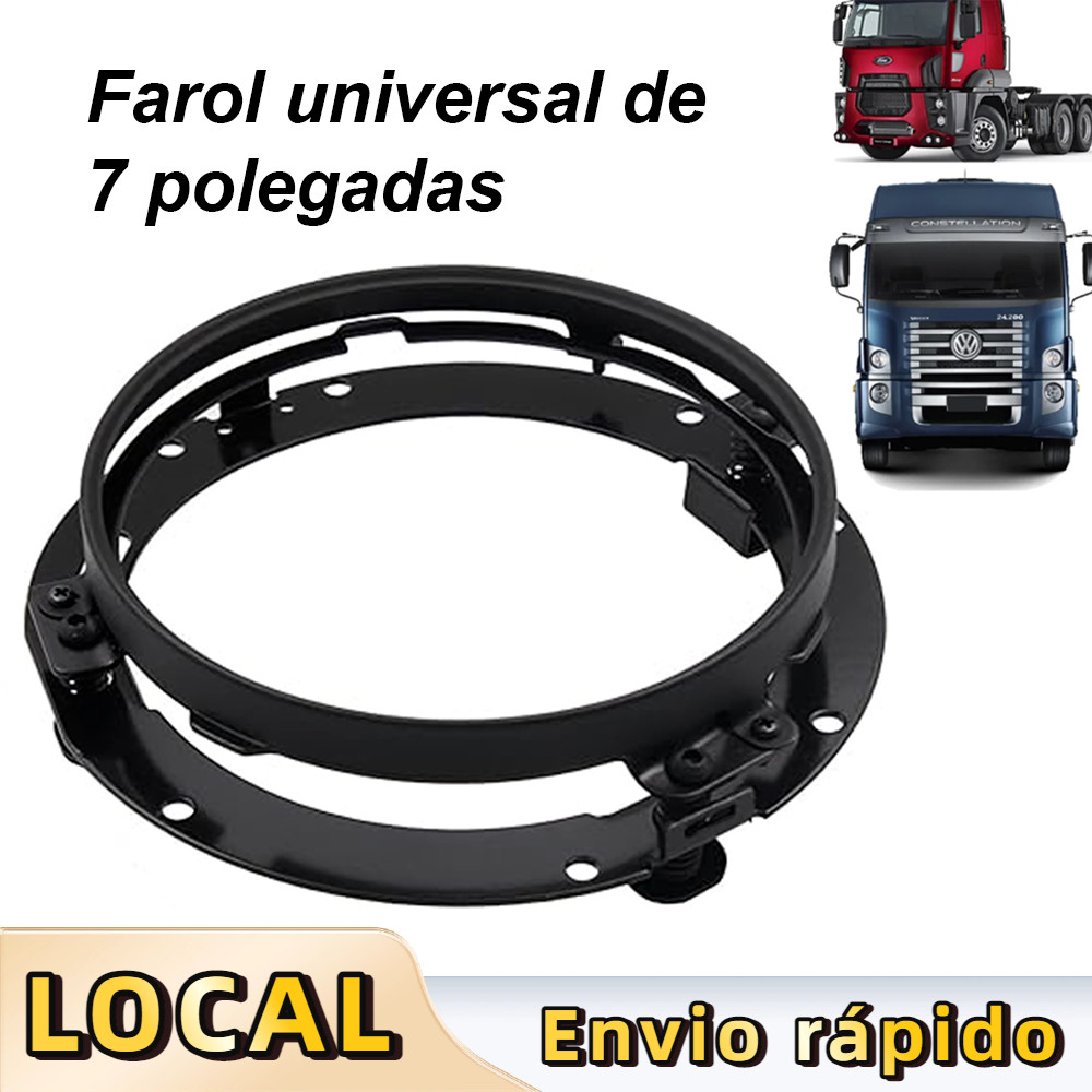 Mola de Absorção Choque Suporte de Montagem Farol de 7 Polegadas Anel Fixação Farol de Motocicleta Redondo de Alumínio