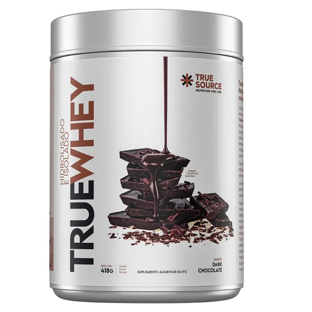 True Whey Protein Hidrolisado e Isolado - 418g Dark Chocolate - True Source em Oferta na Shopee