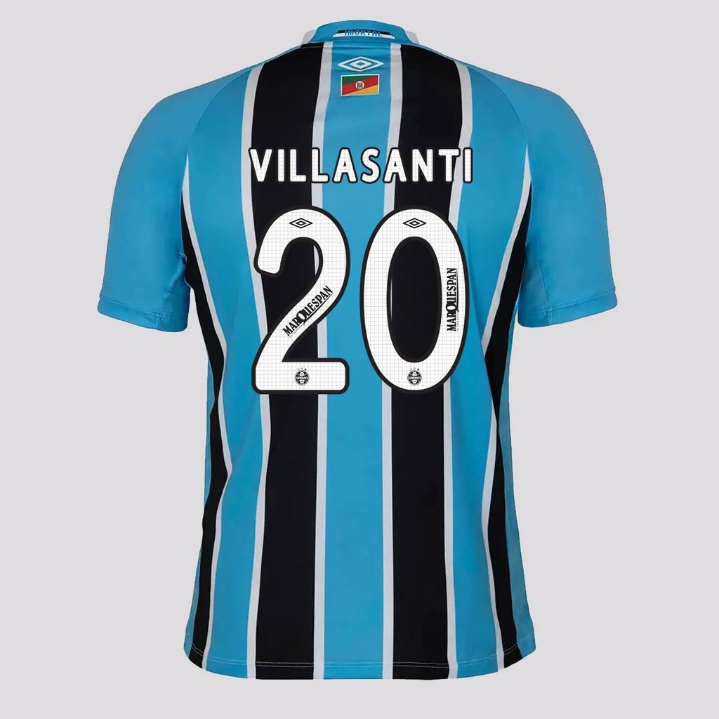Camisa Umbro Grêmio I 2025 20 Villasanti em Oferta na Shopee