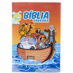 Bíblia Sagrada Infantil | NAA | Com Adesivos | Capa Brochura | Arca