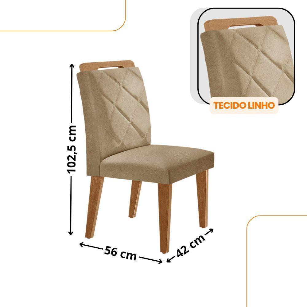 Detalhes do Mesa De Jantar Carolina Com 6 Cadeiras Moderna Mobilia Turim 07/ Laminado