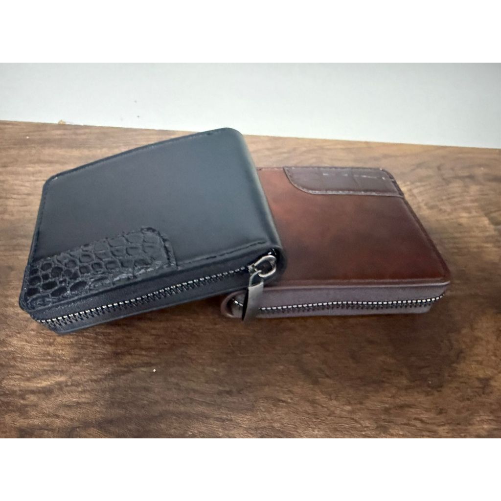 Carteira Compacta Com Zíper Divisória Para Moedas