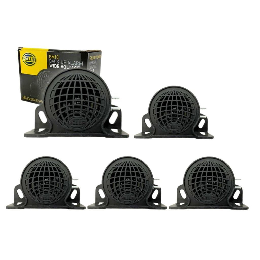 Kit 5 Sirene Alarme Marcha Ré Multivolt 9v a 48v Sirene Ré Hella Caminhão Van Ônibus Trator