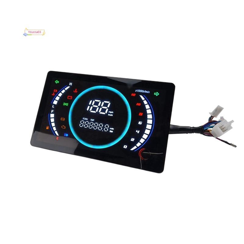[Hot]12V Universal Ajustável LED Digital Motocicleta Velocímetro RPM Painel Com Engrenagem De Temperatura 199km/H