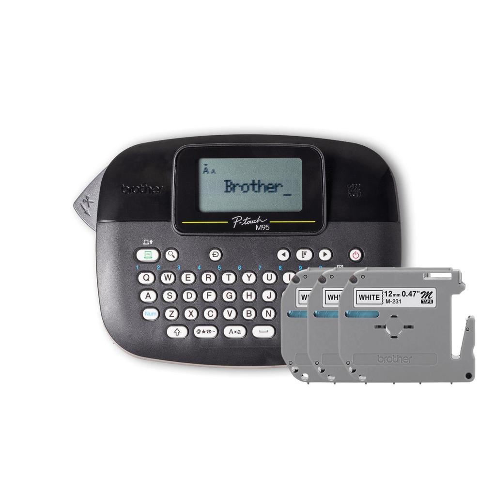 Kit Rotulador Brother PT-M95BK + 3 Fitas M231 em Oferta na Shopee