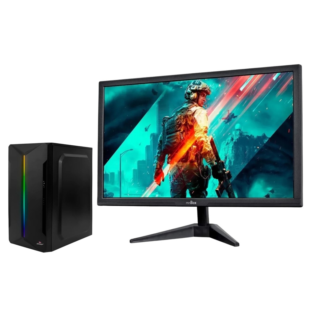 Monitor 24 Pol Pc Computador Intel I5 Windows 11 Pro 8Gb Ssd 256