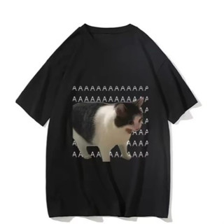Camiseta Estampada  Gato Meme 100% Algodão Alta Qualidade em Oferta na Shopee