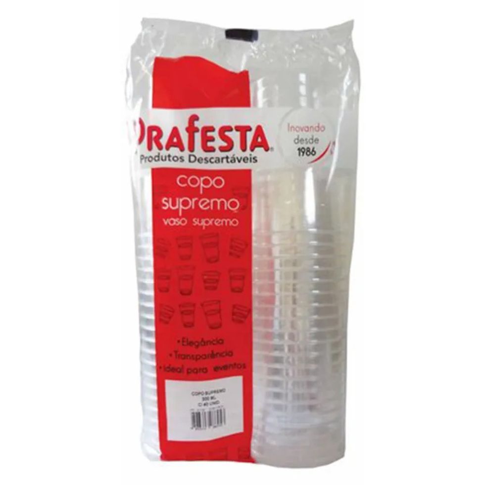 50un Copo Supremo Cristal 200ml Prafesta