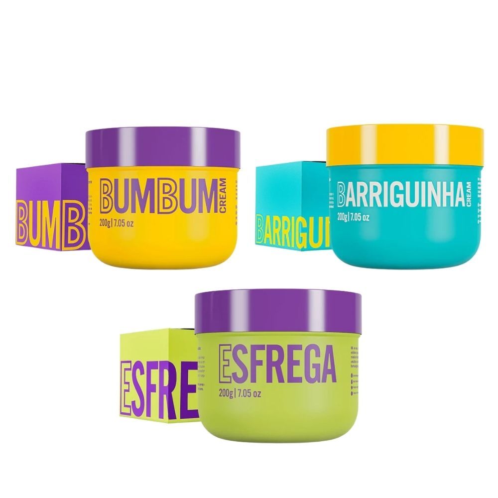 KIT BUMBUM CREAM + ESFREGA + BARRIGUINHA CREAM 200G