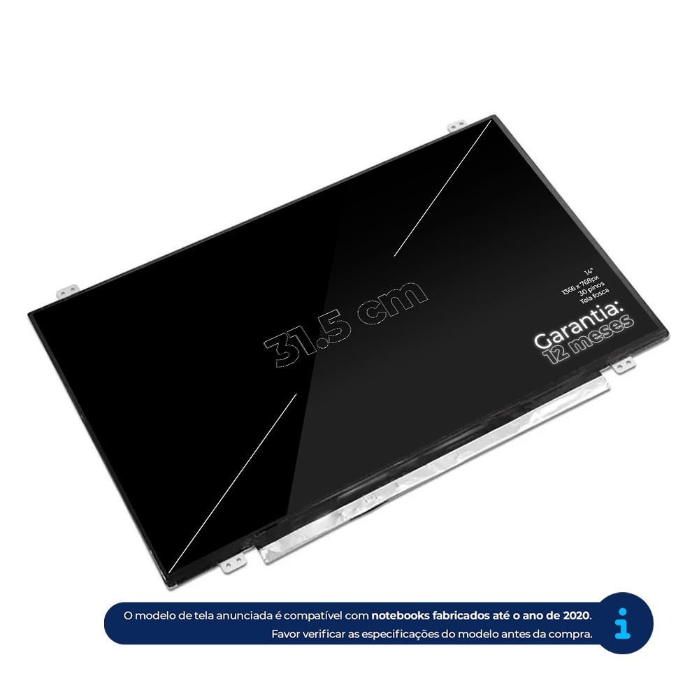 Tela 14" LED Slim Para Notebook Lenovo Thinkpad G40-70 | Fosca - detalhe