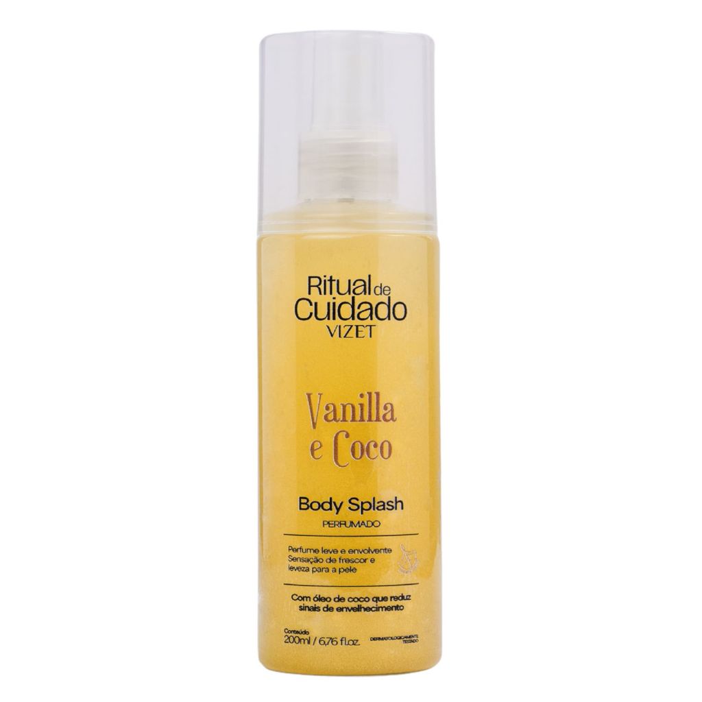 Body Splash Perfumado Vanilla e Coco Vizet 200ml