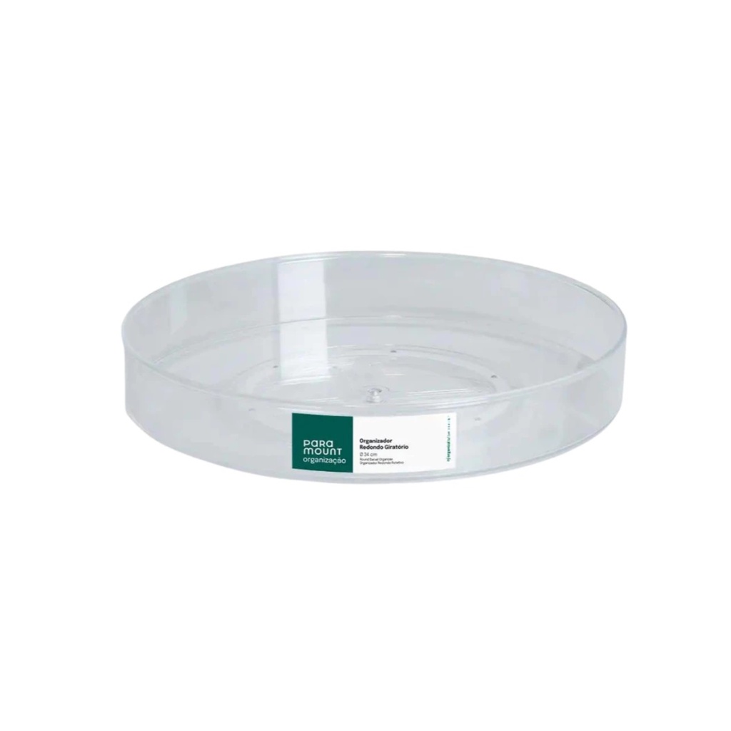 Organizador Redondo Giratório de Acrílico 34cm Bandeja Grande Cozinha Cosméticos Maquiagem - Paramount