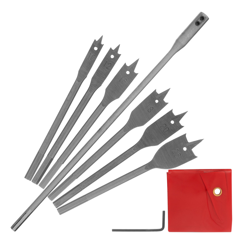 JOGO DE BROCAS CHATAS PARA MADEIRA, 10-25MM 6PCS // MTX