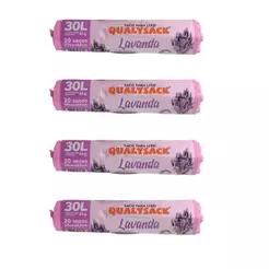 Kit 4 Saco de Lixo Aroma Lavanda 20 Unidades - 30 Litros