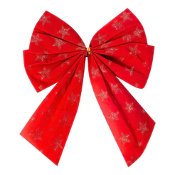 Laço Vermelho Grande Para Árvore De Natal Laçarote C/ Gliter