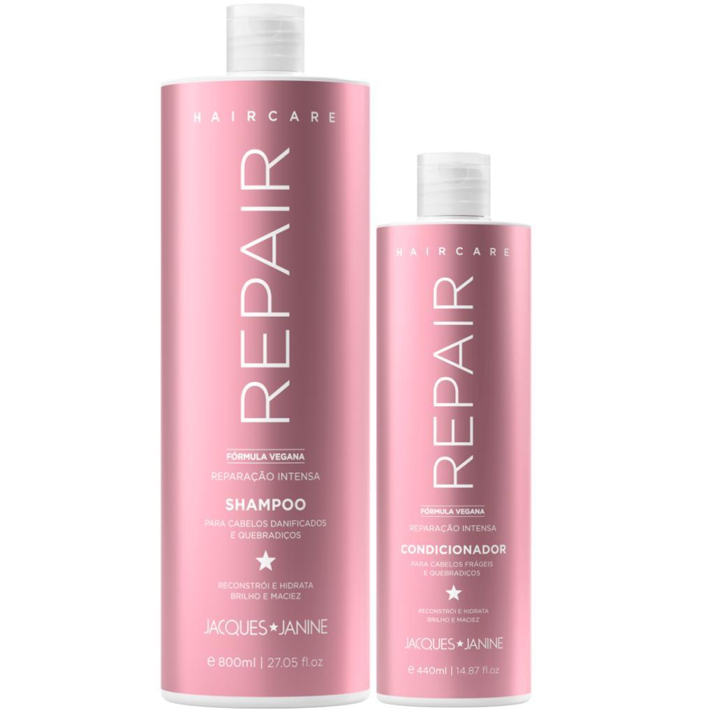 Kit Jacques Janine Hair Care Repair Shampoo 800ml + Condicionador 440ml em Oferta na Shopee