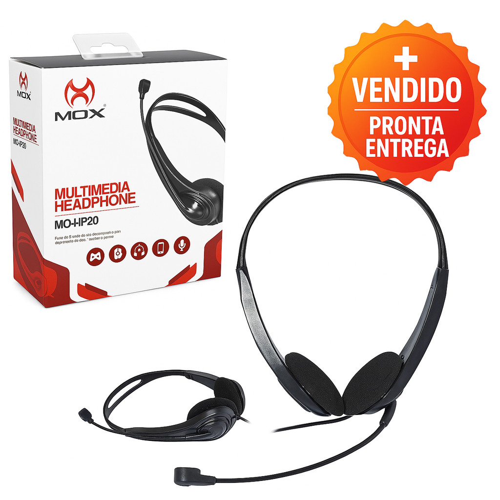 Fone Headset Com Microfone Mox HP-20 Hi Fi Fone De Ouvido Conforto E Excelente Áudio em Oferta na Shopee