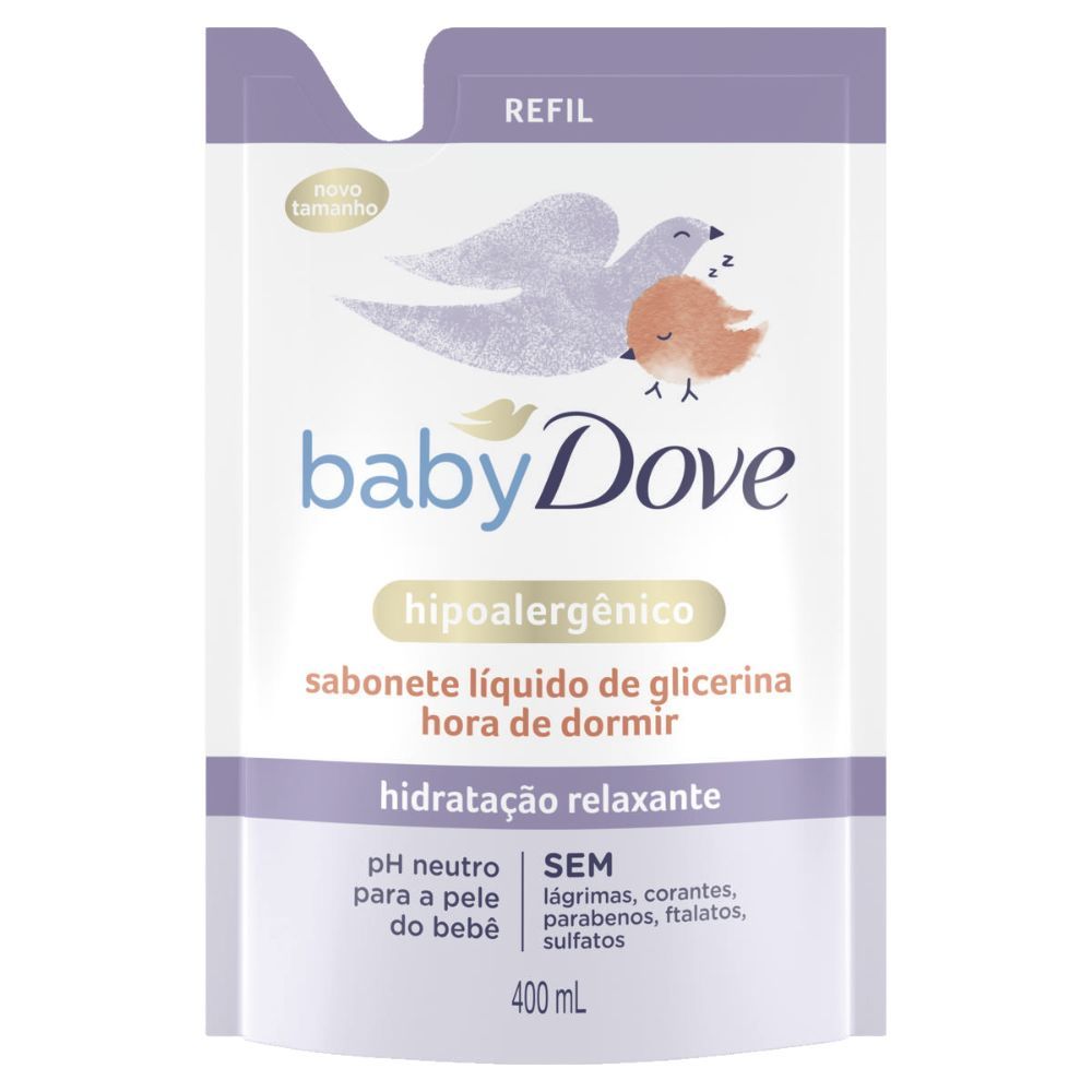 Sabonete Líquido Dove Baby Hipoalergênico Hora de Dormir Hidratação Relaxante Refil 400ml