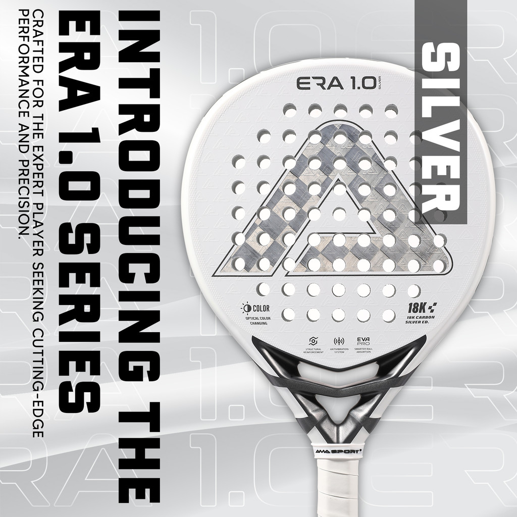AMASPORT Placa Tipo Raquete de Tênis Padel Cushionet18K Raquete de Fibra de Carbono Diamante Multidão Profissional