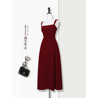 Vermelho vermelho estilingue vestido feminino verão francês High-End cintura estreita vestido de noivado geralmente pode