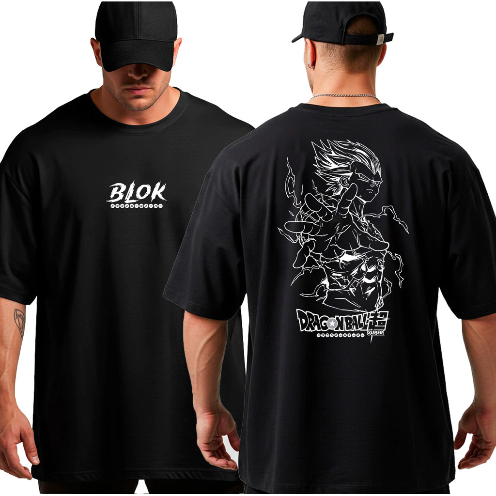 Camiseta Camisa Oversized para Academia Treino Musculação Vegeta Anime Streetwear 100% Algodão