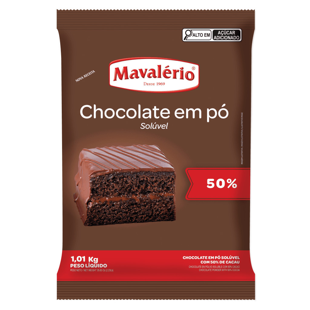 Chocolate em Pó 50% Cacau 1,01kg Mavalério em Oferta na Shopee