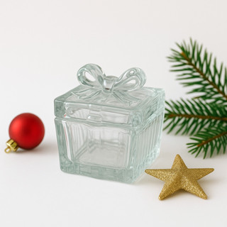 Mini Pote Caixa Vidro Laço Presente Cookie Bombom Biscoito em Oferta na Shopee