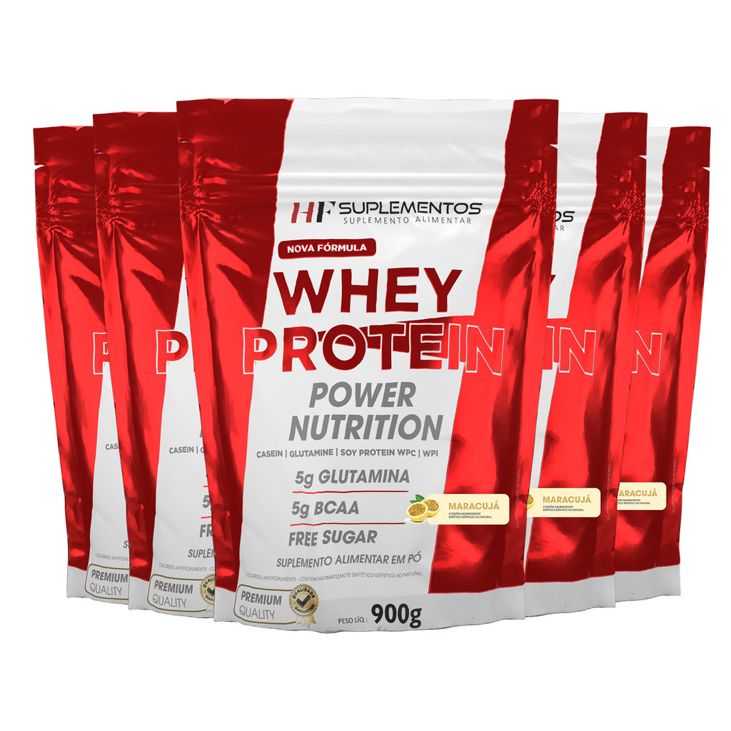 5X WHEY PROTEIN POWER NUTRITION 900G MOUSSE MARACUJÁ HF SUPLE