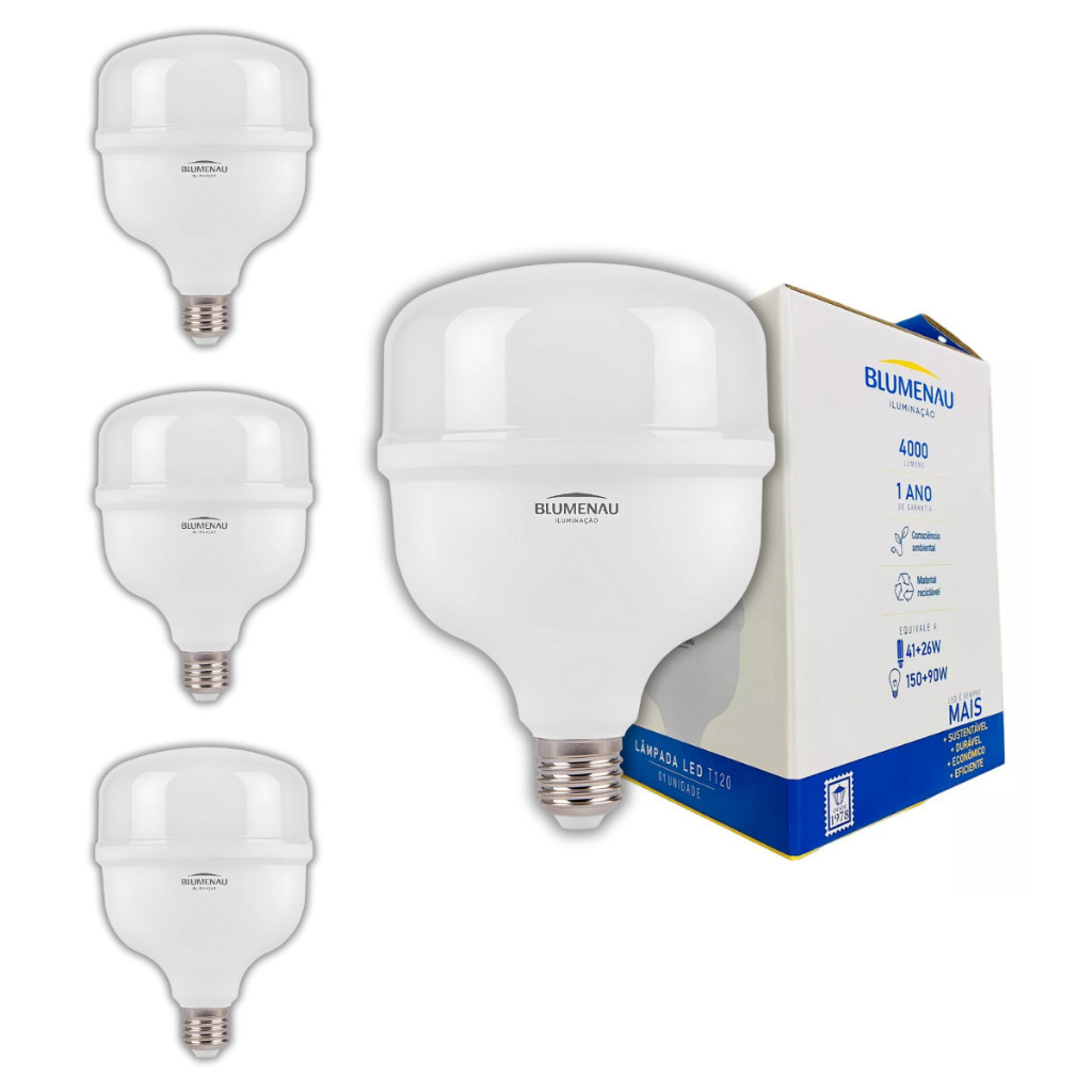 Kit 4 Lampada Led 50w Alta Potencia Bivolt 6500k Branco Frio Blumenau Iluminação em Oferta na Shopee