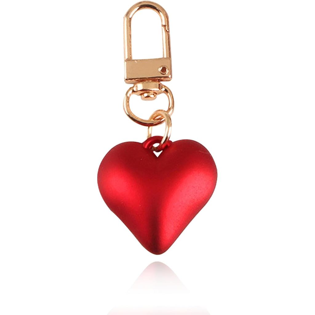 Kawaii Bonito Coração Vermelho Chaveiro Bolsa Encantos Para Mulheres Y2K Estética Acessórios Aniversário Presentes De Na