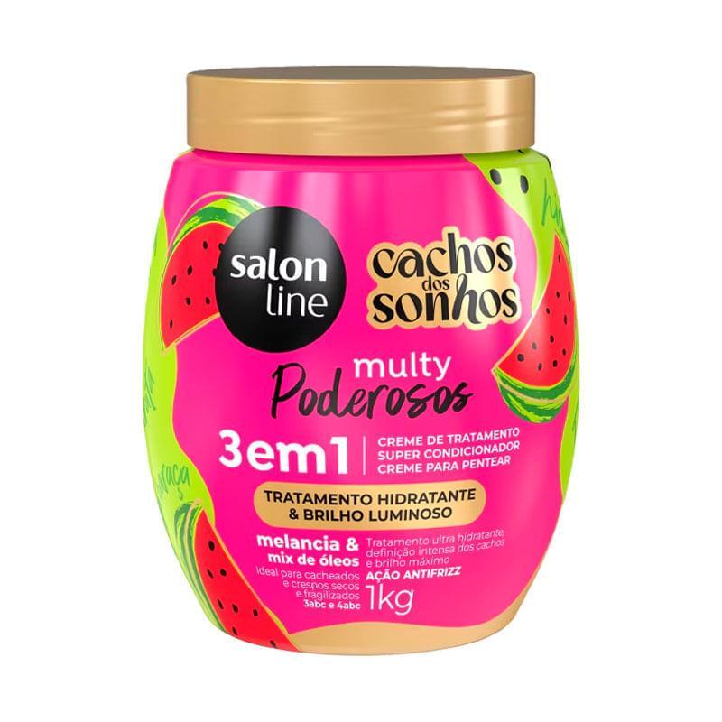 Creme de Tratamento Capilar Salon Line Cachos dos Sonhos Multy Poderosos 3 em 1 Melância e Mix de Óleos 1kg em Oferta na Shopee