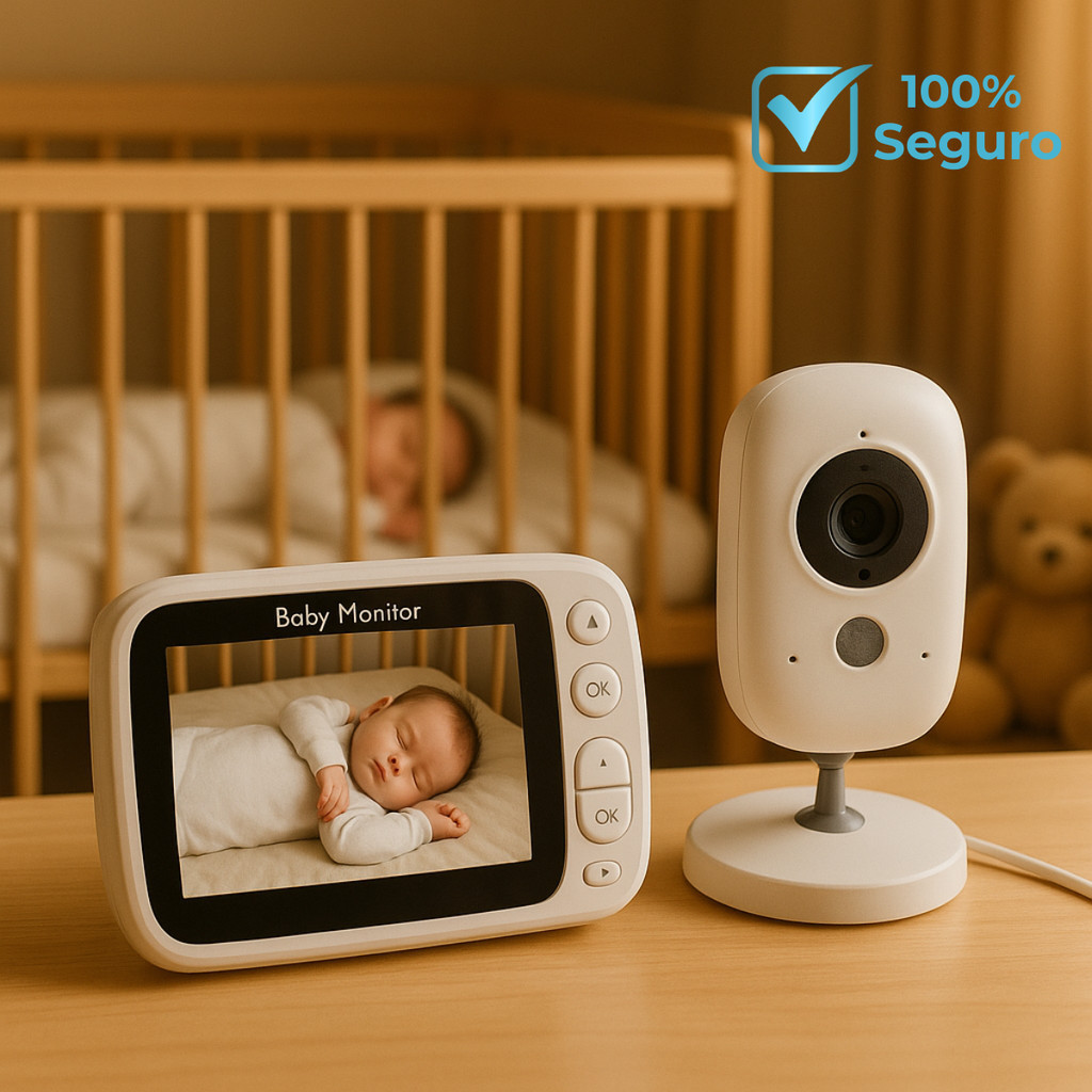 Babá Eletrônica com Monitor Visão Noturna Sensor Temperatura e Audio Sem Fio