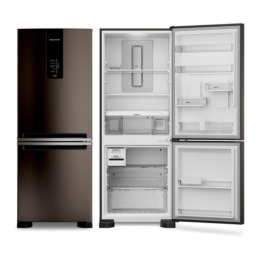 Geladeira 2 Portas 447L Frost Free Inverse BRE57FK Brastemp Preto Inox 220V