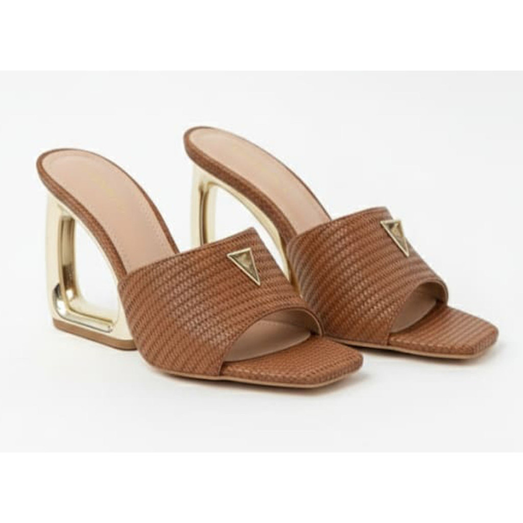 Sandalia Tamanco Gladishoes Salto Alto Dourado Feminino T101 em Oferta na Shopee