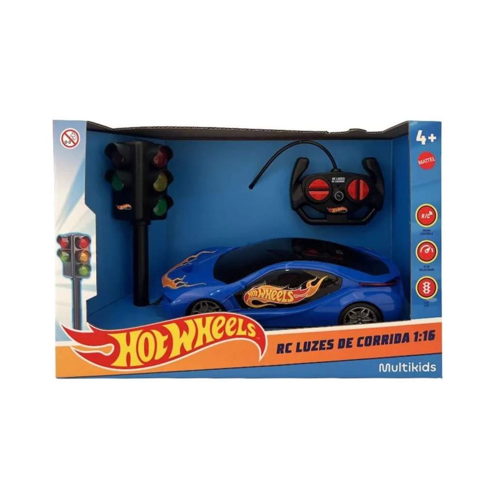 Brinquedo Infantil Carrinho de Controle Remoto Hot Wheels Azul Multikids - BR2447