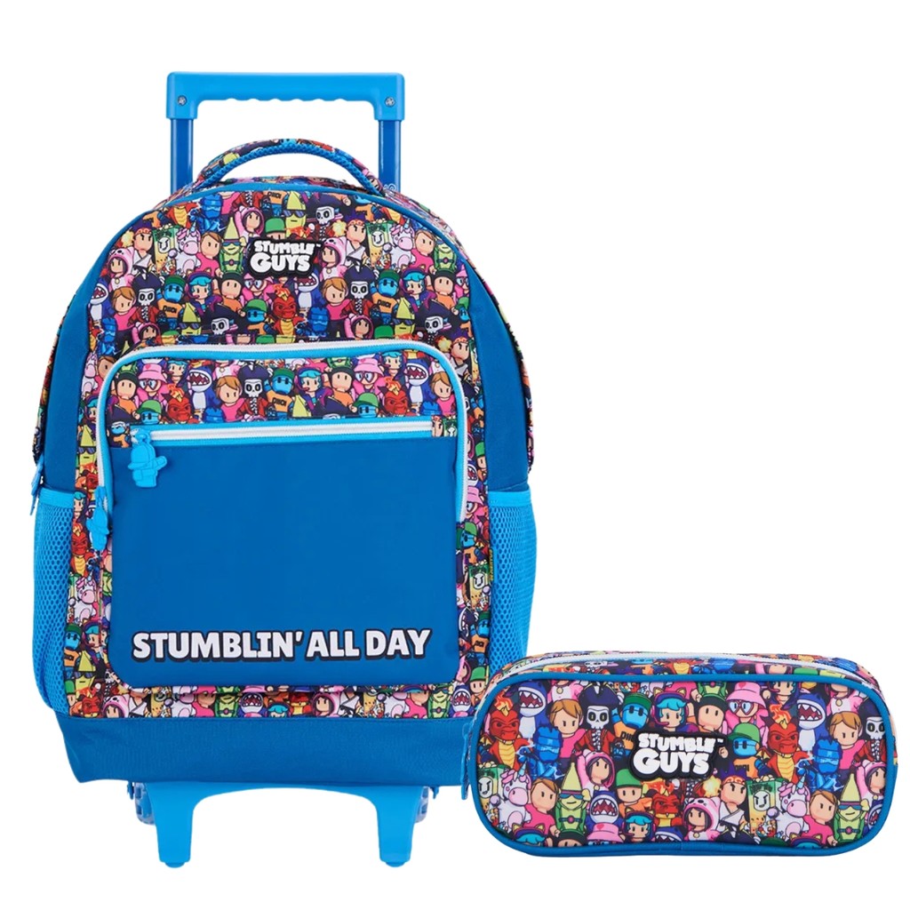 Kit Mochila Rodinhas E Estojo Stumble Guys Infantil Escolar em Oferta na Shopee