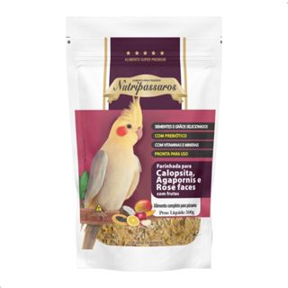 Ração Completa Calopsita Farinhada Frutas Nutripássaros 500g em Oferta na Shopee