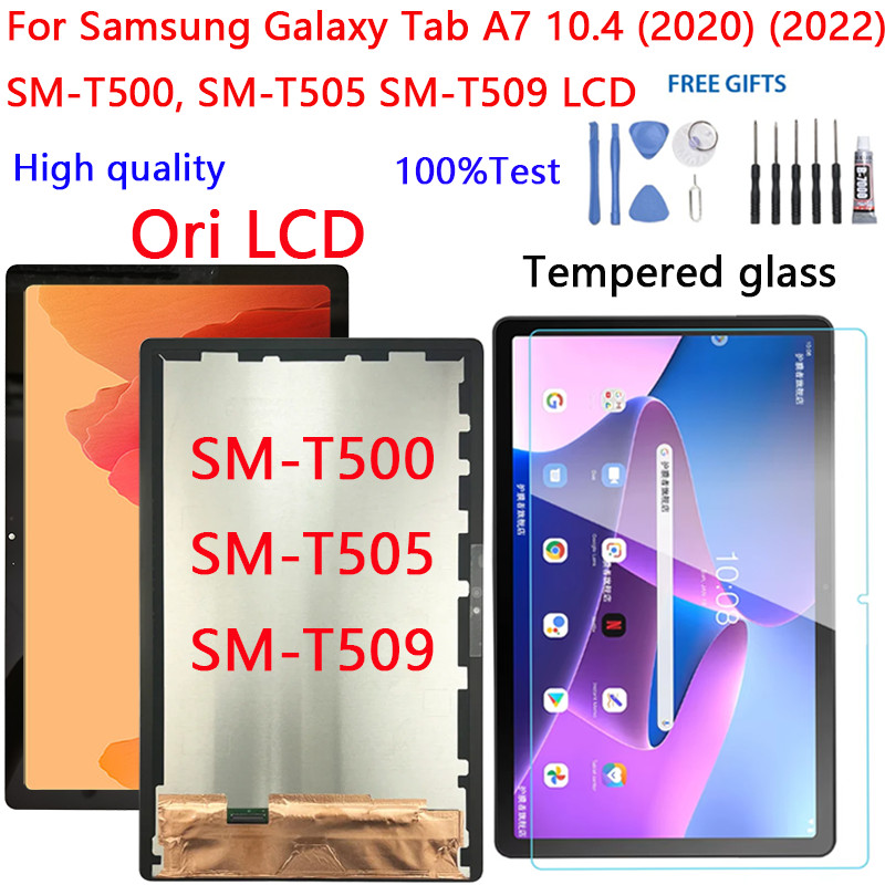 Para Samsung Galaxy Tab A7 10.4 (2020) (2022) SM-T500 T505 T509 Display LCD Tela De Toque Digitador Assembléia Vidro Peç