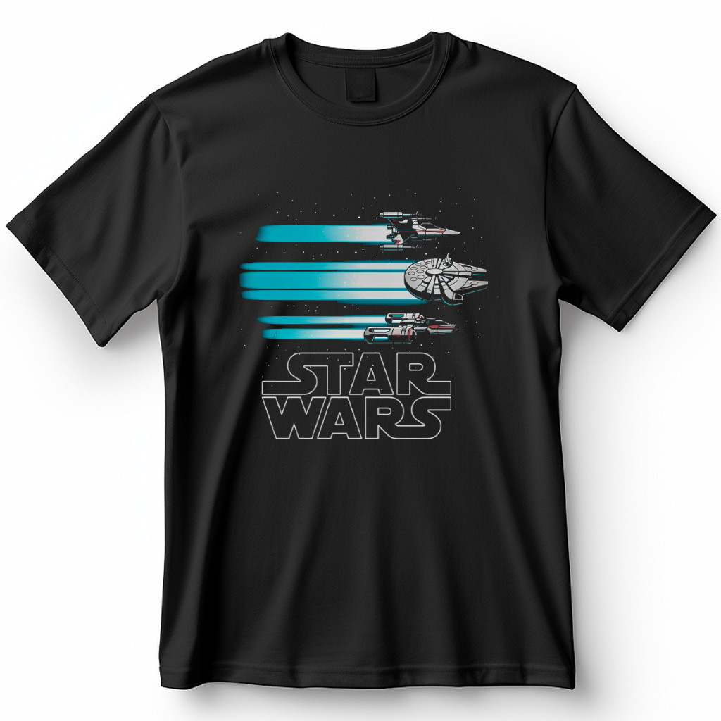 Camiseta Camisa Blusa  Unissex Star Wars Nave Espacial  Geek Camisa 100% Algodão - Envio Rapido Premium