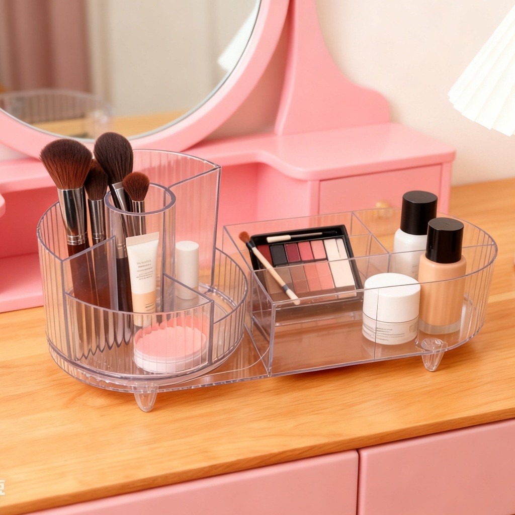 Prateleira Organizador Diamante Acrílico Porta Maquiagem Suporte Multiuso De Mesa