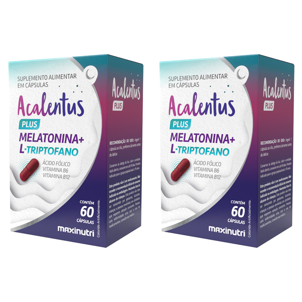 Kit 2 Acalentus Plus (Melat+L-Trip) 210mg 60Cps - Maxinutri