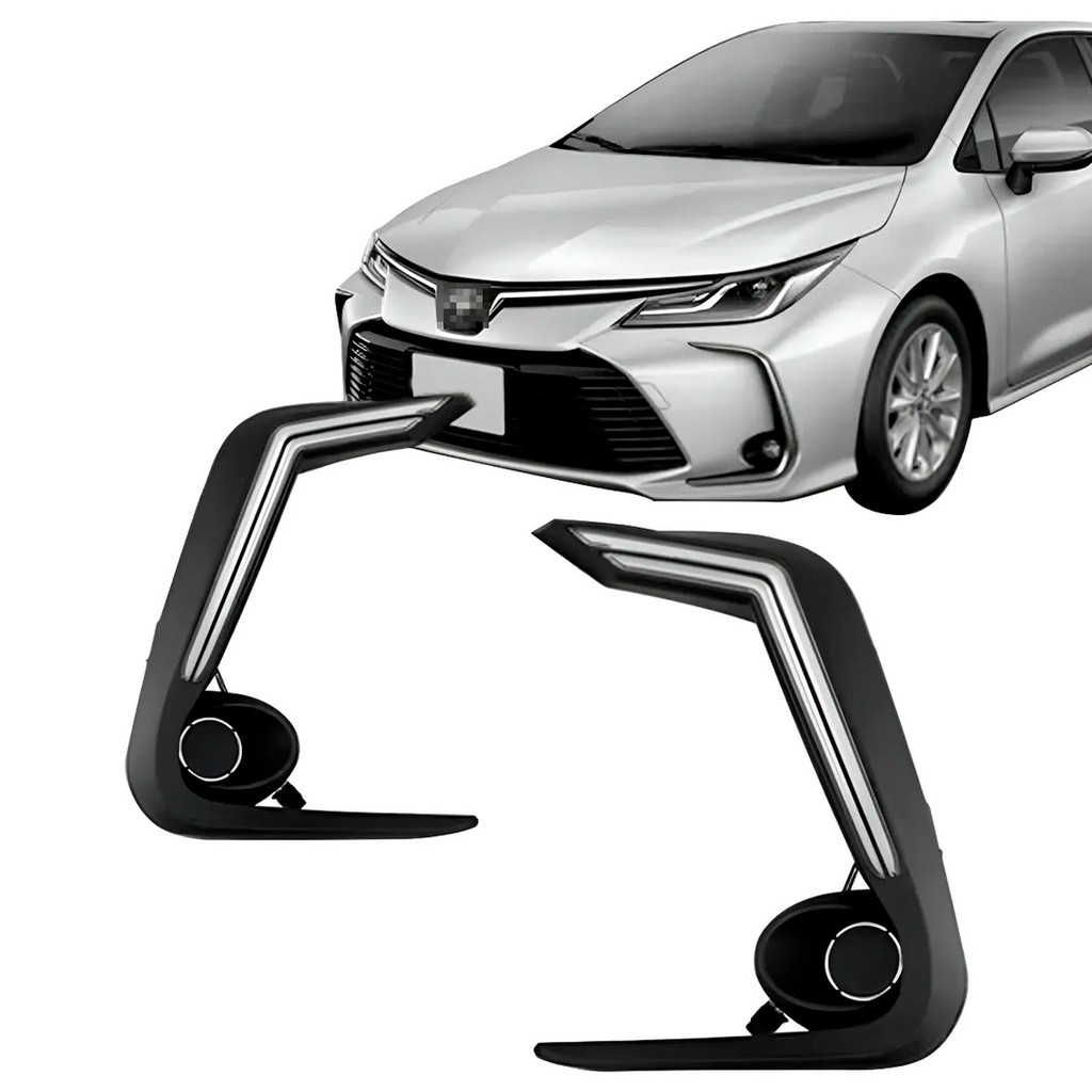 Moldura Milha Corolla 2020 2021 2022 2023 Com Drl Com Furo