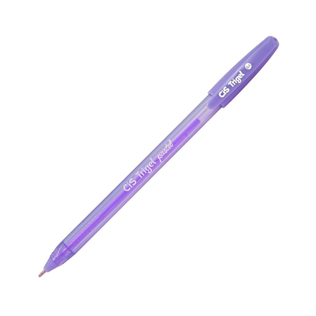 Caneta Gel Escolar Trigel Glitter Pastel Metálica Lilás 0.8 Tinta Ponta Fina Colorida Escrita Aula