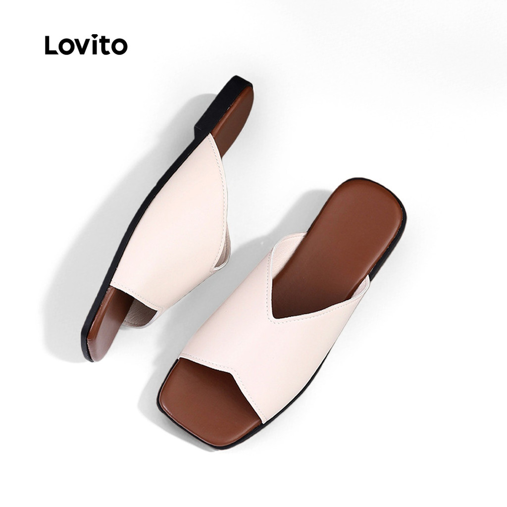 Lovito Sandálias Casuais de Tiras Planas para Mulheres LFA90241 em Oferta na Shopee