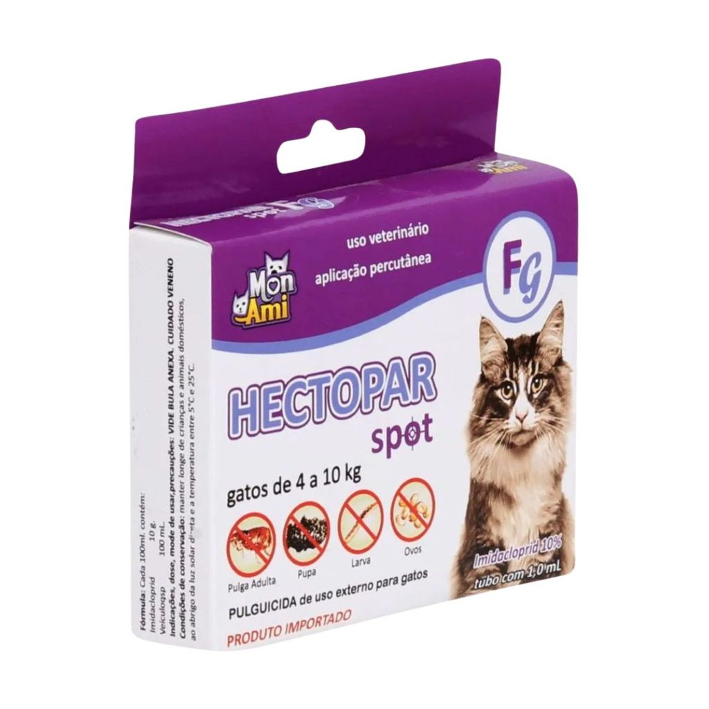 Hectopar Spot Antipulgas Gatos Fg Acima de 4Kg - Mon Ami em Oferta na Shopee