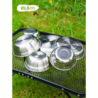 Prato de jantar ultraleve de aço inoxidável 304, conjunto de 16 peças, portátil, acampamento, churrasco, conjunto de tal